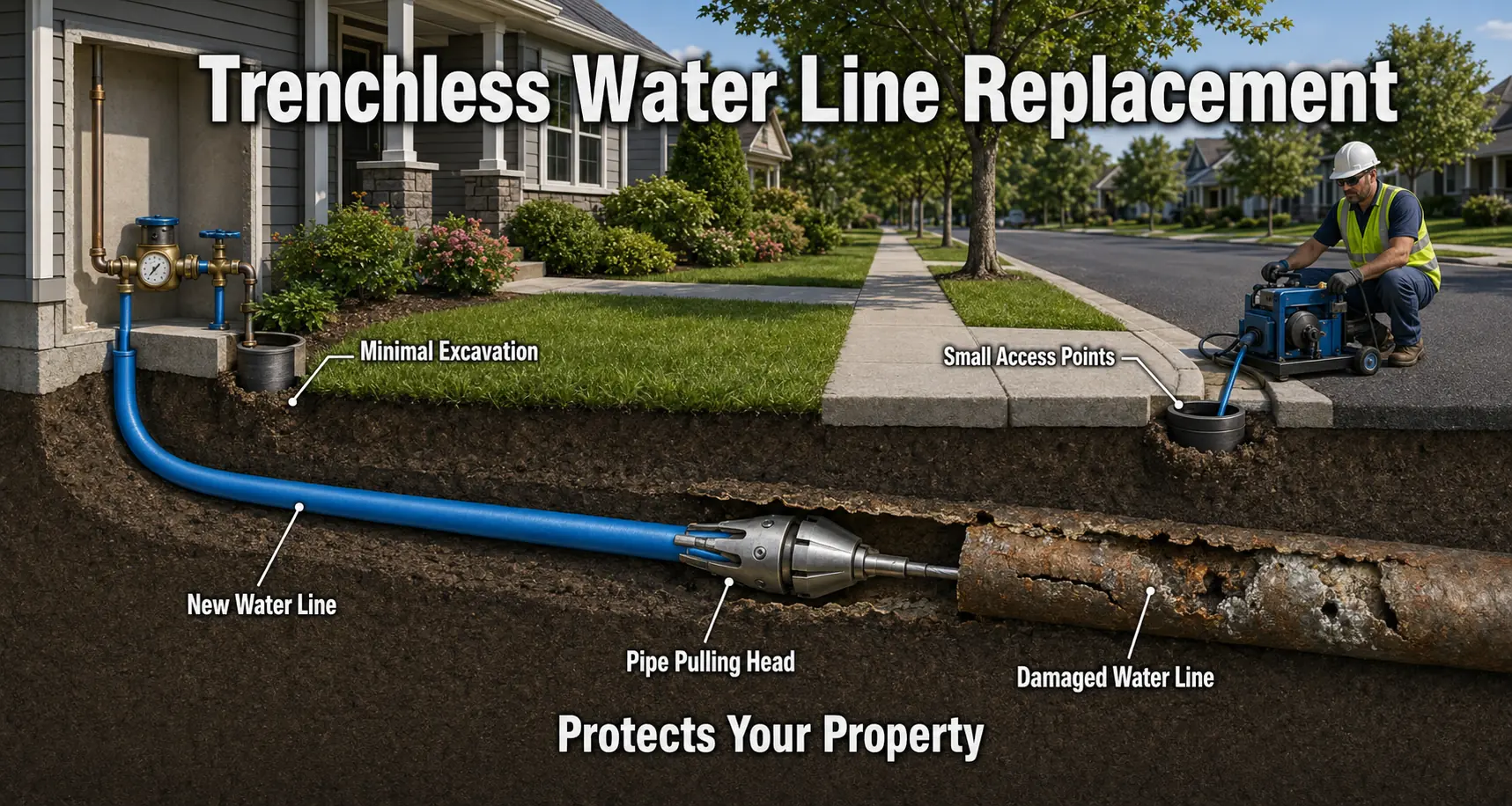 Stafford County Virginia Trenchless Water Line Replacement